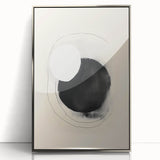 Abstract Geometric Framed Art – Minimalist Black and White Circle Print