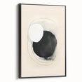 Abstract Geometric Framed Art – Minimalist Black and White Circle Print