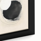 Abstract Geometric Framed Art – Minimalist Black and White Circle Print