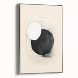 Abstract Geometric Framed Art – Minimalist Black and White Circle Print
