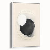 Abstract Geometric Framed Art – Minimalist Black and White Circle Print