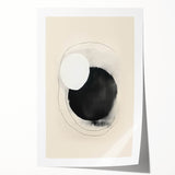 Abstract Geometric Framed Art – Minimalist Black and White Circle Print