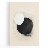Abstract Geometric Framed Art – Minimalist Black and White Circle Print