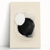 Abstract Geometric Framed Art – Minimalist Black and White Circle Print