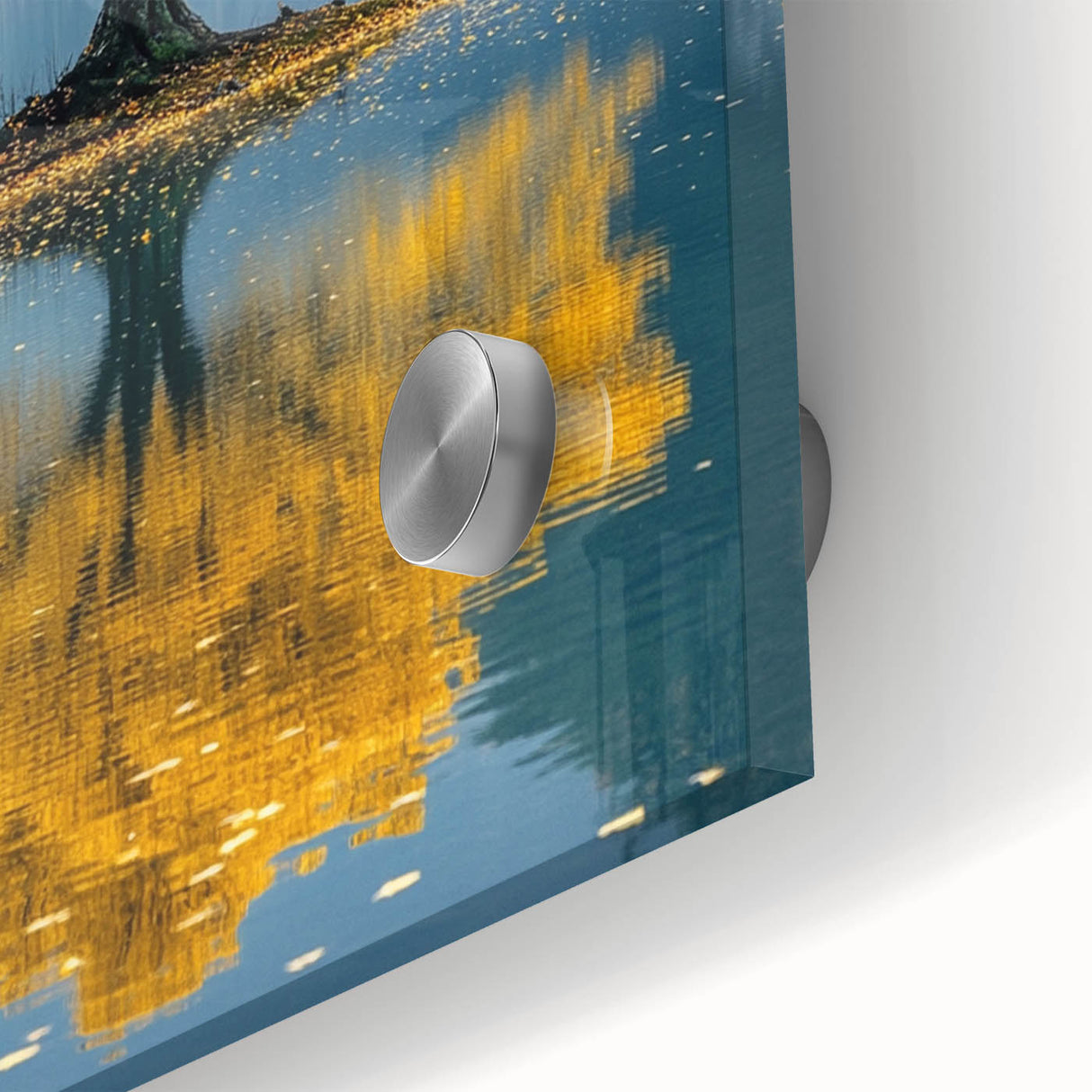 Golden Tree Reflection – Tranquil Nature Landscape Art