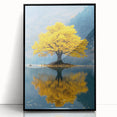 Golden Tree Reflection – Tranquil Nature Landscape Art