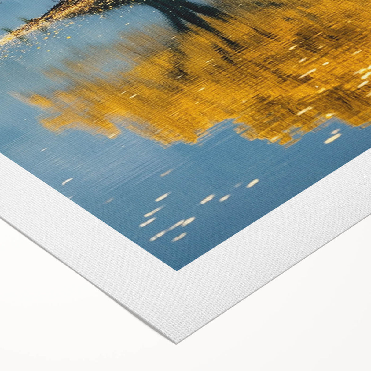 Golden Tree Reflection – Tranquil Nature Landscape Art