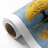 Golden Tree Reflection – Tranquil Nature Landscape Art