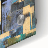 Abstract Moody Modern Wall Art - Blue, Gold & Black Geometric Design