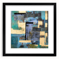 Abstract Moody Modern Wall Art - Blue, Gold & Black Geometric Design