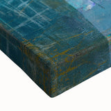 Abstract Moody Modern Wall Art - Blue, Gold & Black Geometric Design