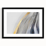 Modern Fluid Art Prints - Abstract Fluid Canvas Art in Gold and Gray