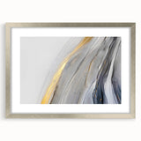 Modern Fluid Art Prints - Abstract Fluid Canvas Art in Gold and Gray