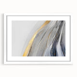 Modern Fluid Art Prints - Abstract Fluid Canvas Art in Gold and Gray