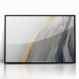 Modern Fluid Art Prints - Abstract Fluid Canvas Art in Gold and Gray
