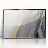 Modern Fluid Art Prints - Abstract Fluid Canvas Art in Gold and Gray