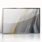 Modern Fluid Art Prints - Abstract Fluid Canvas Art in Gold and Gray