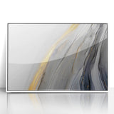 Modern Fluid Art Prints - Abstract Fluid Canvas Art in Gold and Gray