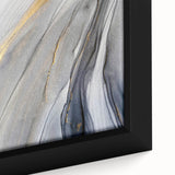 Modern Fluid Art Prints - Abstract Fluid Canvas Art in Gold and Gray