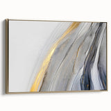 Modern Fluid Art Prints - Abstract Fluid Canvas Art in Gold and Gray