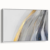 Modern Fluid Art Prints - Abstract Fluid Canvas Art in Gold and Gray