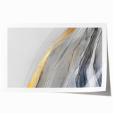 Modern Fluid Art Prints - Abstract Fluid Canvas Art in Gold and Gray