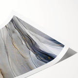 Modern Fluid Art Prints - Abstract Fluid Canvas Art in Gold and Gray