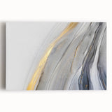 Modern Fluid Art Prints - Abstract Fluid Canvas Art in Gold and Gray