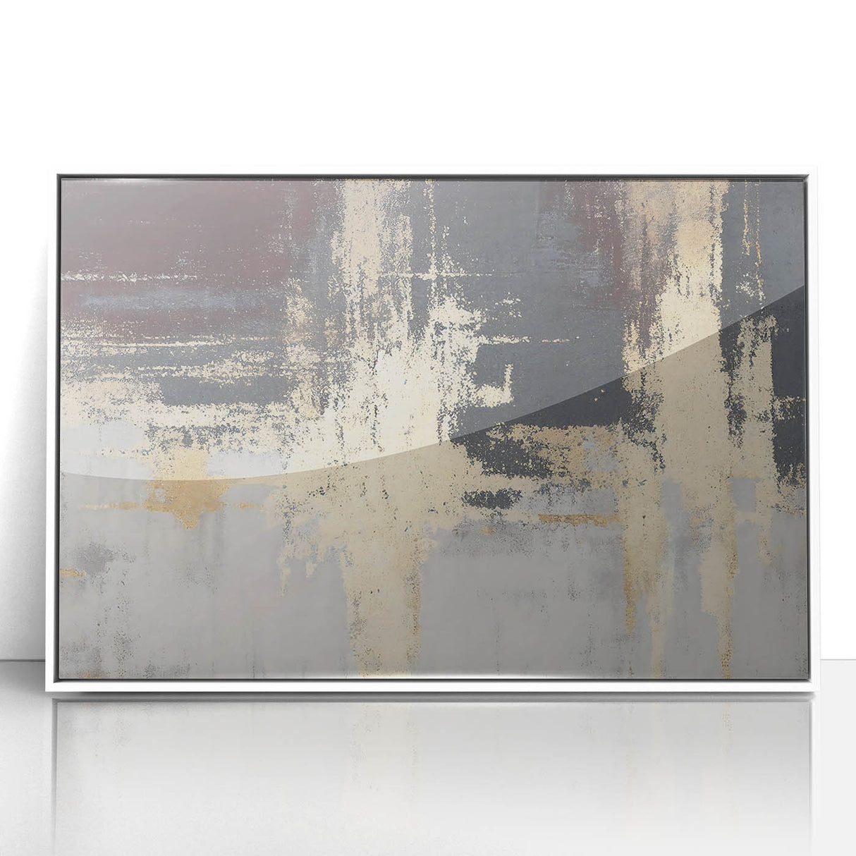 Industrial Fade – Neutral Abstract Wall Art in Gold and Gray Tones