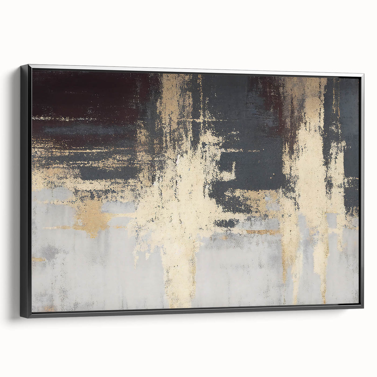 Industrial Fade – Neutral Abstract Wall Art in Gold and Gray Tones