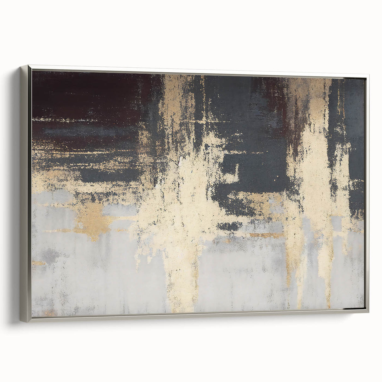 Industrial Fade – Neutral Abstract Wall Art in Gold and Gray Tones