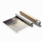 Industrial Fade – Neutral Abstract Wall Art in Gold and Gray Tones