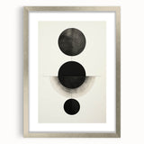 Contemporary Minimalist Wall Art – Geometric Black Circle Alignment