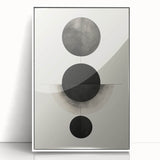 Contemporary Minimalist Wall Art – Geometric Black Circle Alignment
