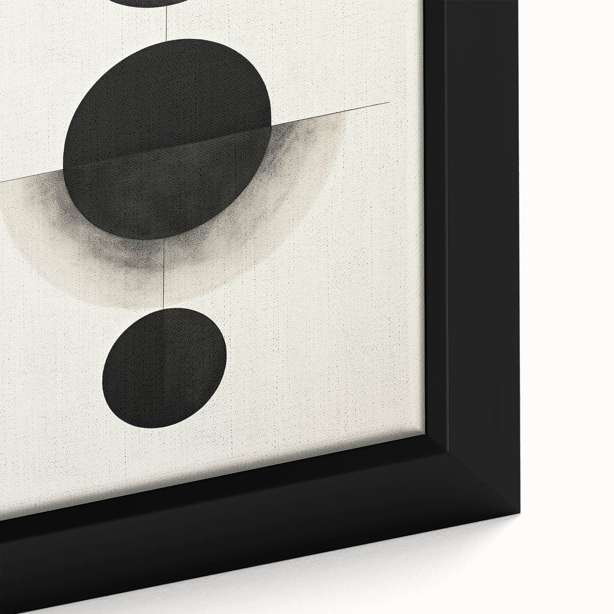 Contemporary Minimalist Wall Art – Geometric Black Circle Alignment