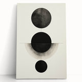 Contemporary Minimalist Wall Art – Geometric Black Circle Alignment