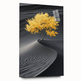 Golden Tree in Black Desert – Tree Art Prints & Nature Wall Art