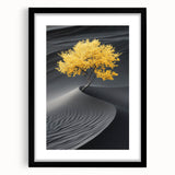 Golden Tree in Black Desert – Tree Art Prints & Nature Wall Art