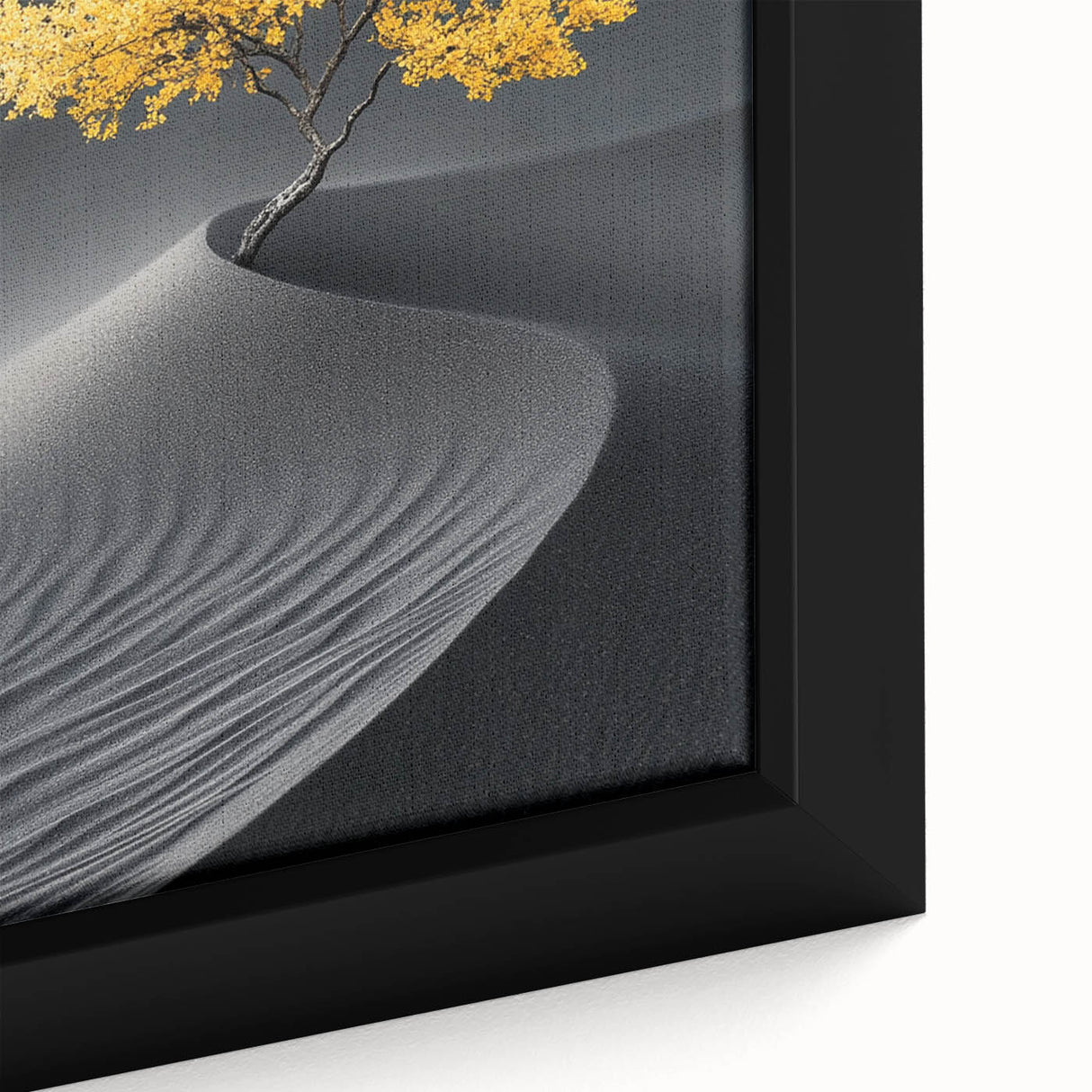 Golden Tree in Black Desert – Tree Art Prints & Nature Wall Art