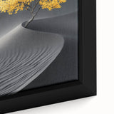 Golden Tree in Black Desert – Tree Art Prints & Nature Wall Art