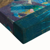 Bold Moody Modern Wall Art - Abstract Blue & Gold Geometric Print