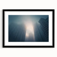City Skyline Wall Art – Foggy Urban Landscape Photography Print