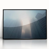City Skyline Wall Art – Foggy Urban Landscape Photography Print
