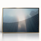 City Skyline Wall Art – Foggy Urban Landscape Photography Print