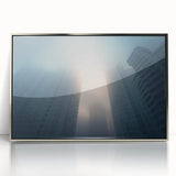 City Skyline Wall Art – Foggy Urban Landscape Photography Print
