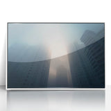City Skyline Wall Art – Foggy Urban Landscape Photography Print