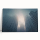 City Skyline Wall Art – Foggy Urban Landscape Photography Print