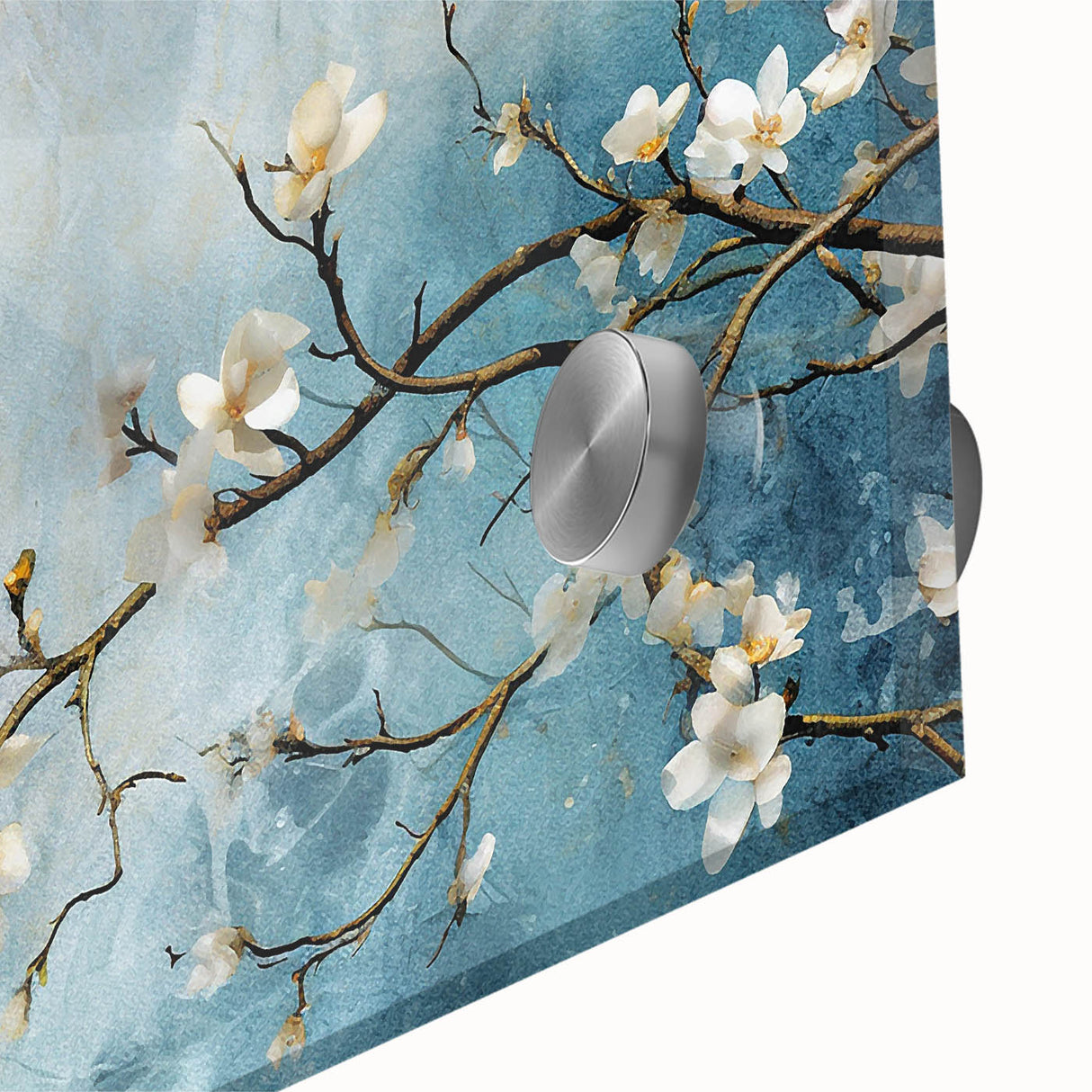 Blossom Breeze – Floral Abstract Wall Art in Blue and White Tones
