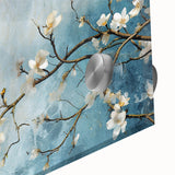 Blossom Breeze – Floral Abstract Wall Art in Blue and White Tones