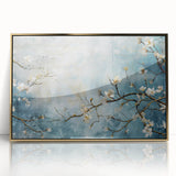 Blossom Breeze – Floral Abstract Wall Art in Blue and White Tones